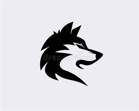 Elegant Head Wolf Front View Art Logo Design Inspiration Stock Vector ...