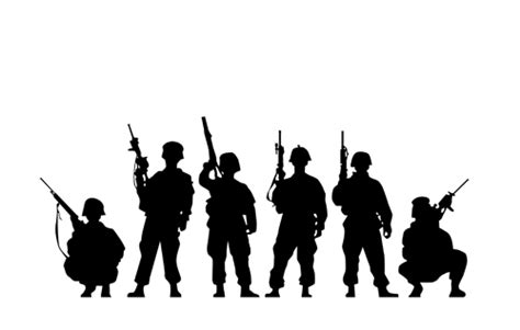 soldiers silhouettes vector set 02 free download