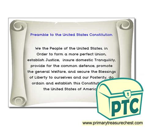 Constitution Preamble Poster - Classroom Printables for Elementary ...