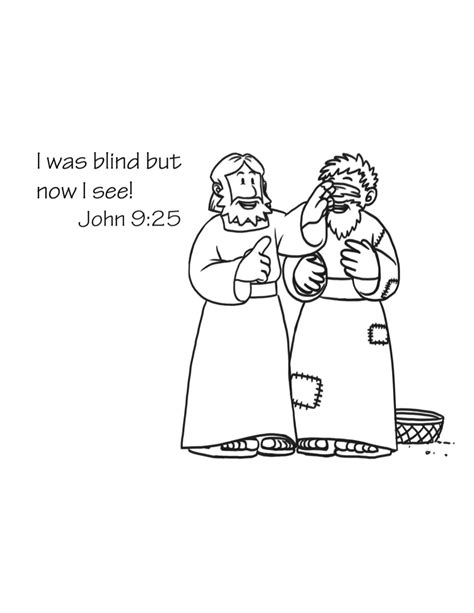 Jesus Heals Blind Man Coloring Page