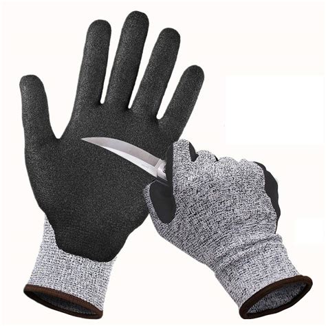 EN388 Cut Level 4 Kevlar Cut Resistant Work Gloves Black Protective ...