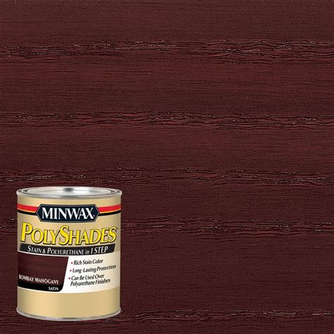 Minwax 1 qt. PolyShades Bombay Mahogany Satin 1-Step Stain and ...