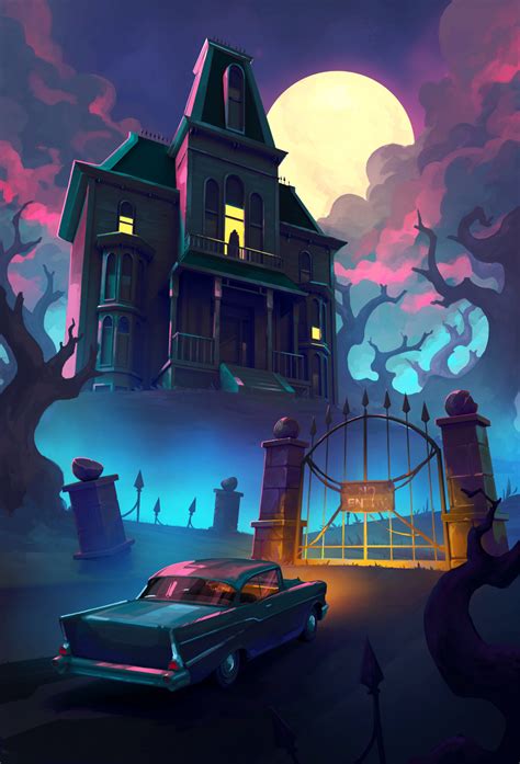Halloween Illustration, House Illustration, Halloween Drawings, Halloween Pictures, Scary Houses ...