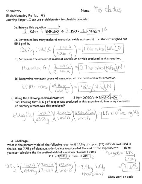 Limiting Reactant Practice Problems Worksheets