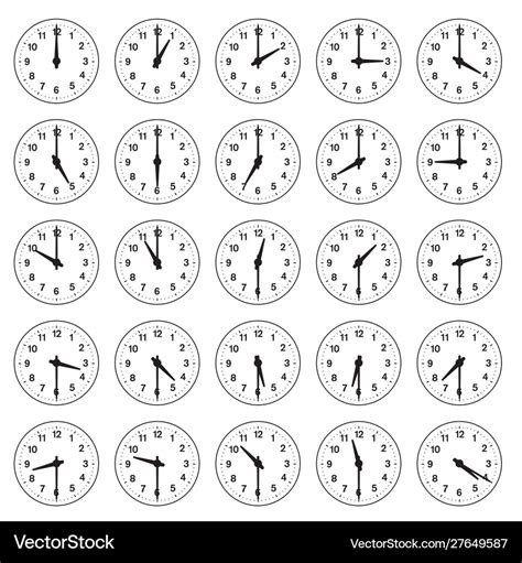 Analogue-time-clocks Royalty Free Vector Image