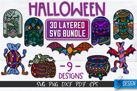 3D Layered Halloween SVG Bundle | Halloween Design SVG | 3D Layered De By Fly Design | TheHungryJPEG