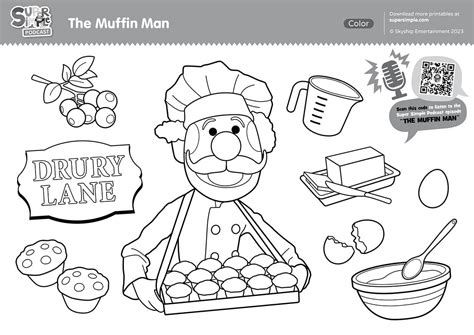 Super Simple Podcast - The Muffin Man Coloring Page - Super Simple