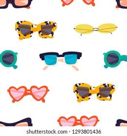 Various Trendy Sunglasses Different Shapes Hand Stock Vector (Royalty ...