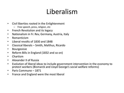 PPT - Liberalism vs. Conservatism 19 th Century PowerPoint Presentation - ID:2710480