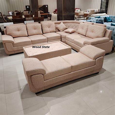 L Shape 9 Seater Sofa Set at 65000.00 INR in New Delhi | Woodstate Furniture Private Limited