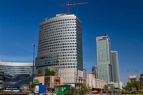 Premium Photo | Warsaw skyline with warsaw towers