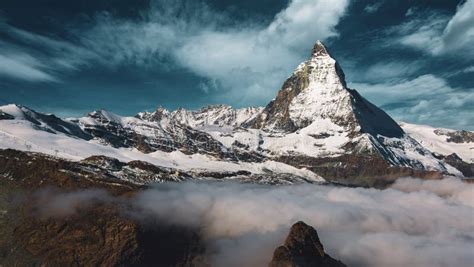 Panoramic View of the Matterhorn Stock Image - Image of cloud, sunlight ...