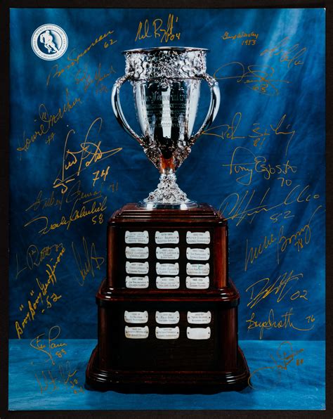 Lot Detail - NHL Calder Memorial Trophy Past Winners Multi-Signed Photo by 22 with COA Including ...