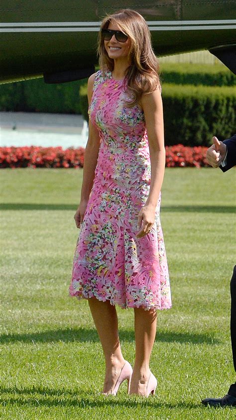 First Lady Melania Trump in Her Boldest Look Yet from Monique Lhuillier ...