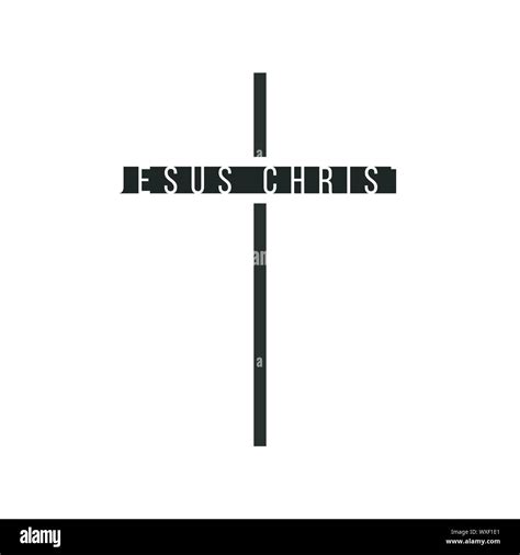 Words Jesus Christ in Cross Shape, Christian symbol. Stock vector illustration isolated on white ...