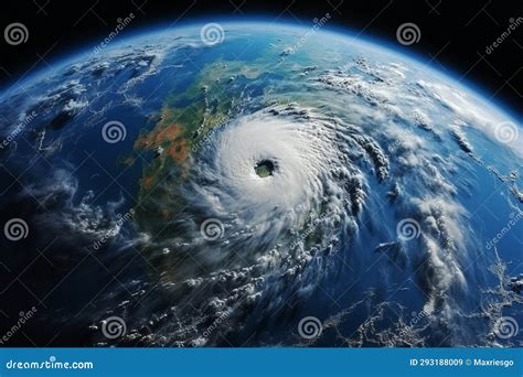 Space View of a Storm and the Eye of the Hurricane Stock Illustration - Illustration of storm ...