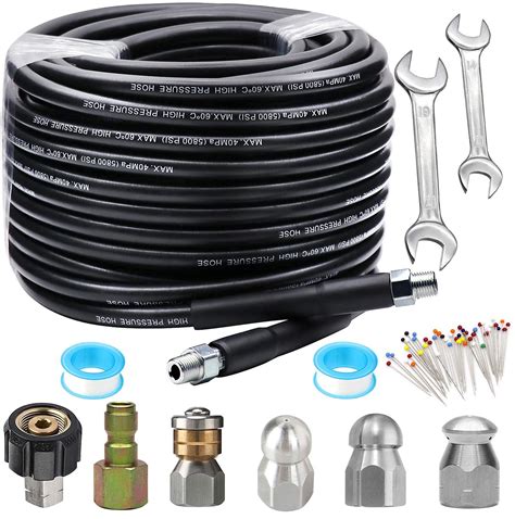 Buy 100 FT Sewer Jetter Kit for Pressure Washer,Sewer Jetter Nozzles ...