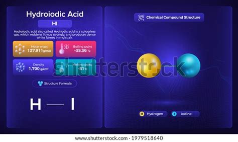 Hydroiodic Acid Properties Chemical Compound Structure Stock Vector (Royalty Free) 1979518640