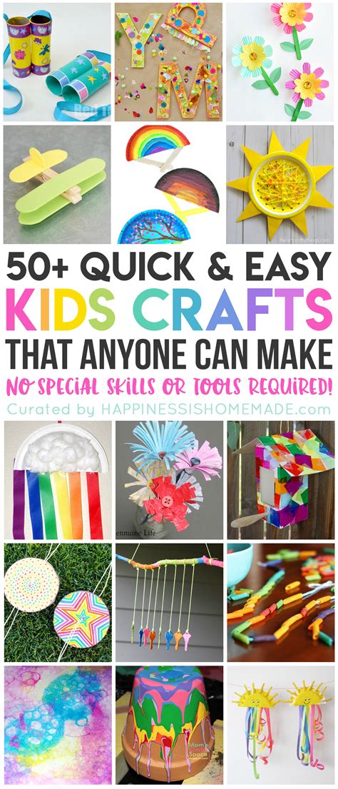 50+ Quick & Easy Kids Crafts that ANYONE Can Make! - Happiness is Homemade