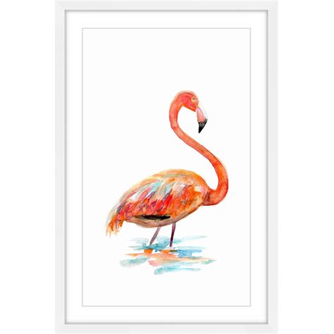 "Flamingo Orange" Framed Painting Print - Walmart.com