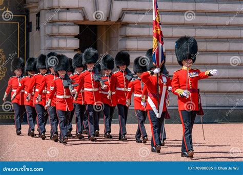 Ceremony of Changing the Guard on the Forecourt of Buckingham Palace ...