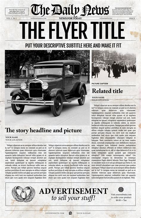 Photoshop Newspaper Template Front by Templates on @creativemarket | Newspaper front pages ...