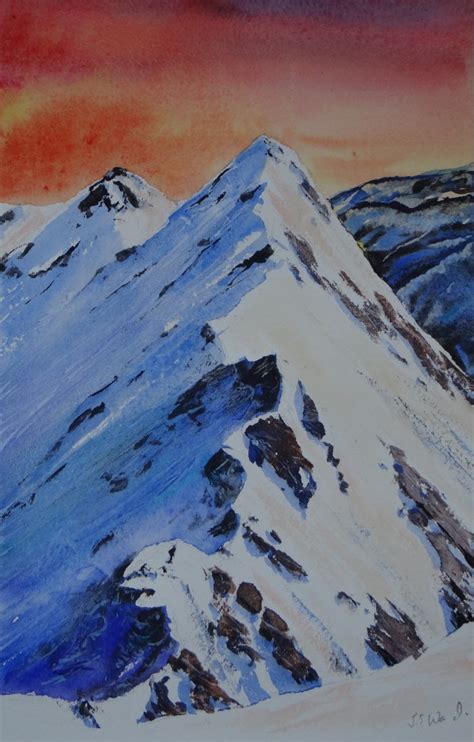 Sunrise, Striding Edge Original Watercolour painting – Jane Ward