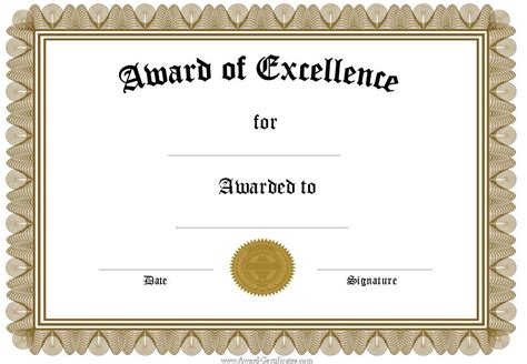 free funny award certificates templates | Editable Award of Excellence | cookie | Pinterest ...