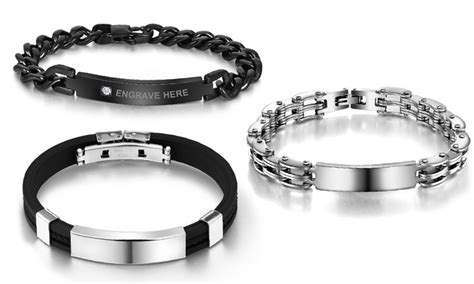 Men's Custom Engraved ID Bracelets from Luce Mia | Groupon