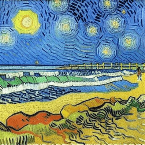 Van Gogh Beach Graphic · Creative Fabrica