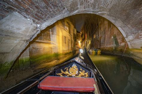 Venice Gondola Tour at Night Stock Image - Image of landmark, italy ...