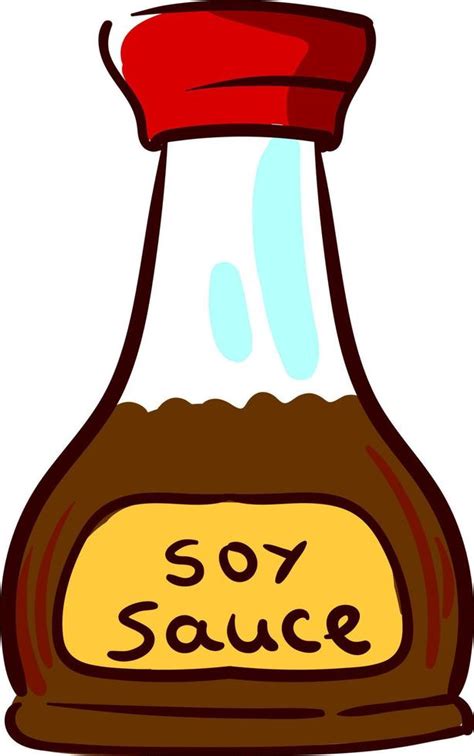 Soy sauce in bottle, illustration, vector on white background 13802078 ...