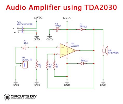 audio amplifier circuit diagram using ic tda2030 - Wiring Diagram and Schematics