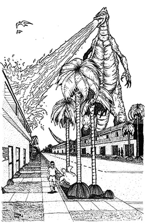 Godzilla Burn Building With Fire Breath Coloring Pages : Color Luna ...