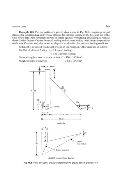 Gravity Dam Design Example PDF | PDF | Dam | Reservoir