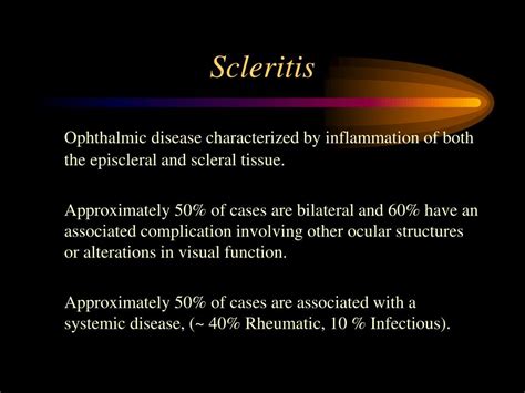 PPT - Scleritis Diagnosis & Management PowerPoint Presentation - ID:5542222