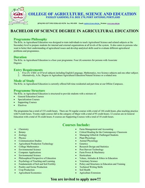 Bachelor of Science in Agricultural Education