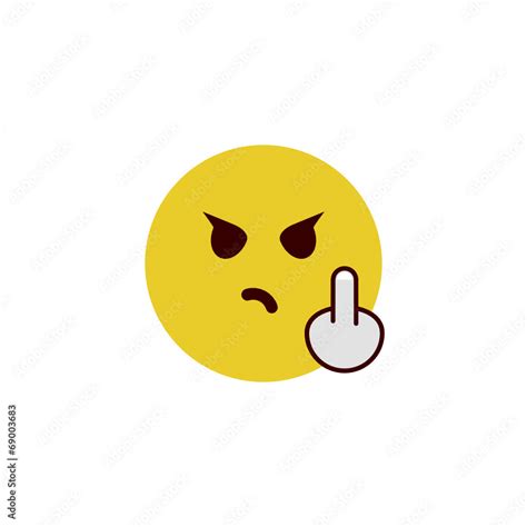 Rude flat emoji vector de Stock | Adobe Stock