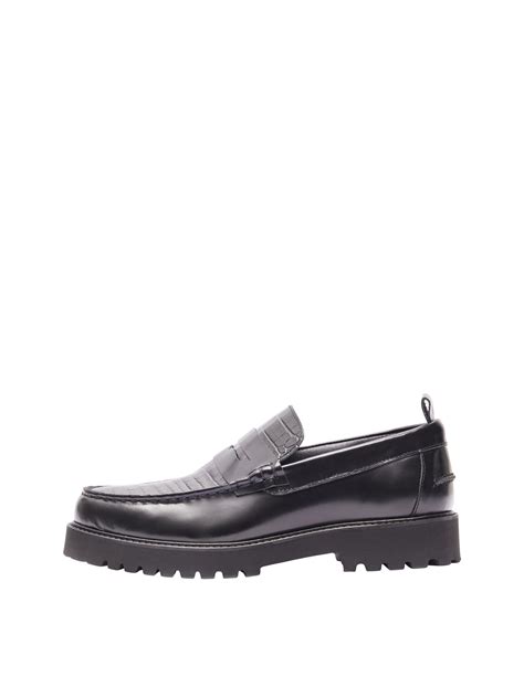 LEATHER LOAFERS | Black | SELECTED HOMME®