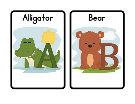 Animal Alphabet Printable Flashcards - Etsy