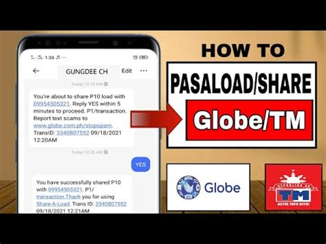 How To PasaLOAD/Share to Globe/Tm Users/Paano nga ba mag Pasaload sa Globe/Tm (2021) New update ...