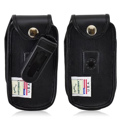 Samsung Rugby 4 Flip Phone Leather Fitted Case with Ratcheting Belt Clip