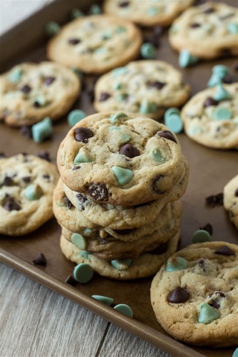 Mint Chocolate Chip Cookies - Chocolate With Grace