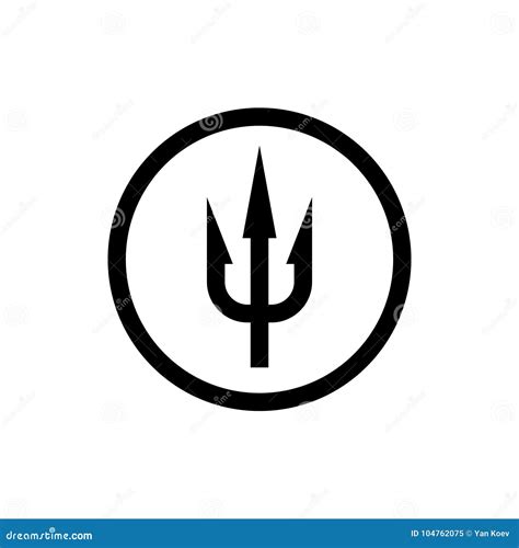 Simple Trident Sign. Black Symbol. Stock Vector - Illustration of ...