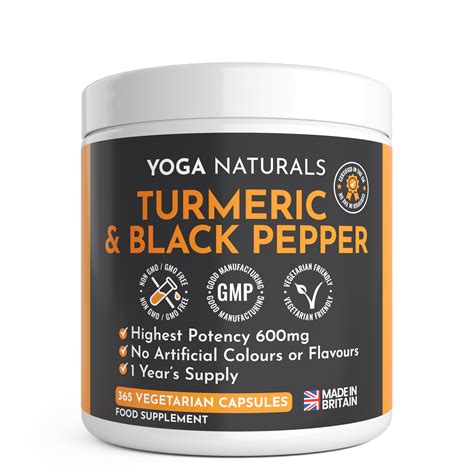 Turmeric & Black Pepper 365 | Yoga Naturals Vegetarian Supplement