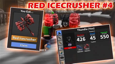 Claiming and Using RED ICECRUSHER in MM2! (4th Place Showcase) - YouTube