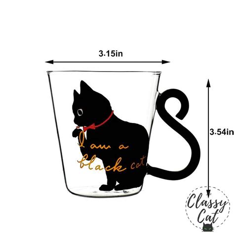 Check This Out! 👉Black Cat Glass Mug Hot Item Limited Stock! Black Cat Glass Mug - With Tail ...