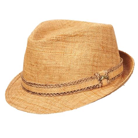 Experience an endless summer in this beautiful fedora constructed from organic raffia. The ...