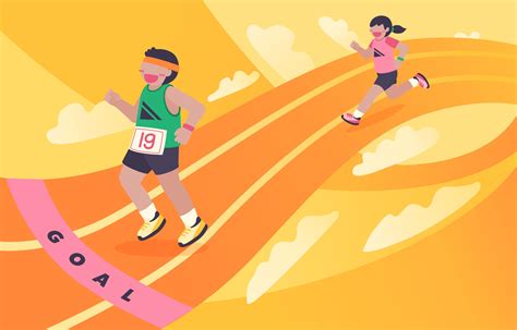 Running people flat vector illustration. Athletes, sportive men and ...