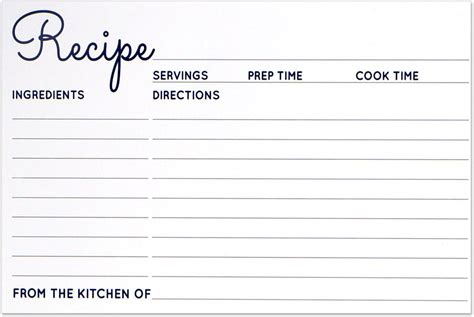 Amazon.com: Recipe Card 4x6 - Blank White Cards with Black Lines - Double Sided - Set of 25 ...